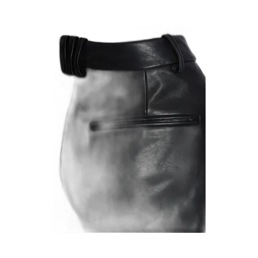 Balmain Turn-Up Hem Pleated Leather Shorts