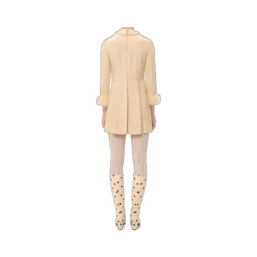 Valentino Feather Detailed Long-Sleeved Mini Dress