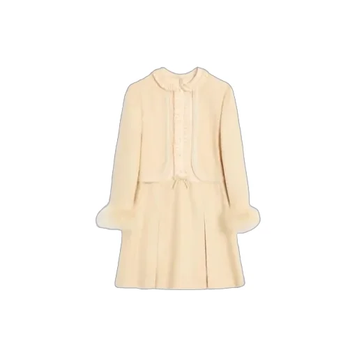 Valentino Feather Detailed Long-Sleeved Mini Dress