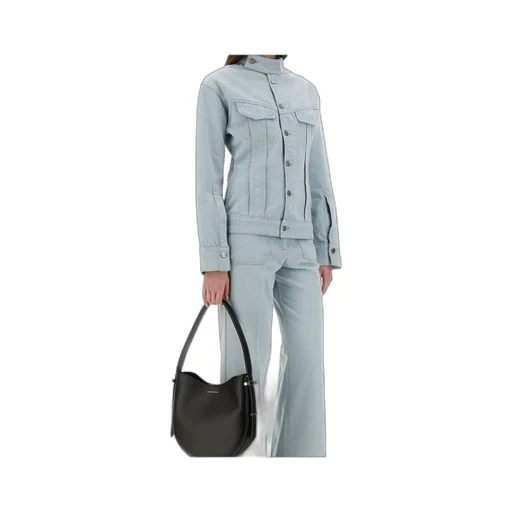 Victoria Beckham Sculptural Buttoned Denim Jacket