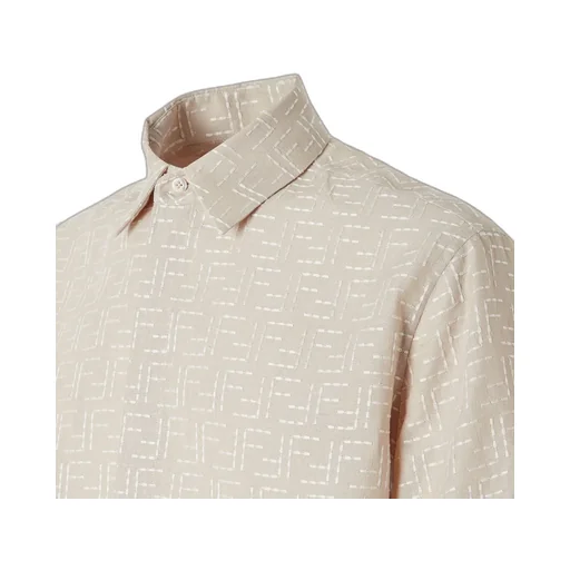 Beige Linen Ff Jacquard Shirt