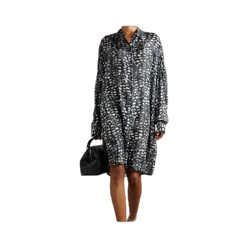 Dries Van Noten Graphic Printed Long Sleeved Dress