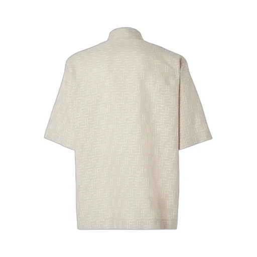 Beige Linen Ff Jacquard Shirt
