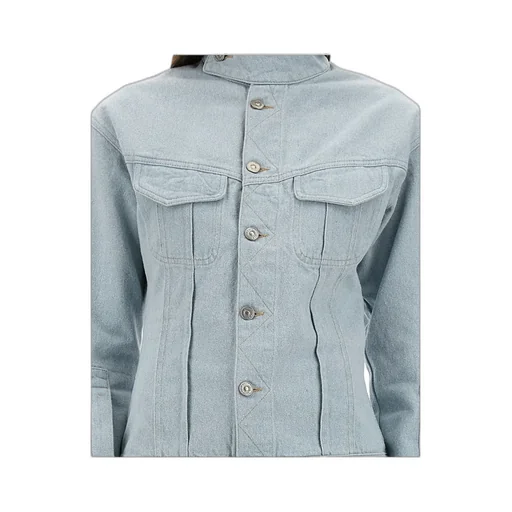Victoria Beckham Sculptural Buttoned Denim Jacket