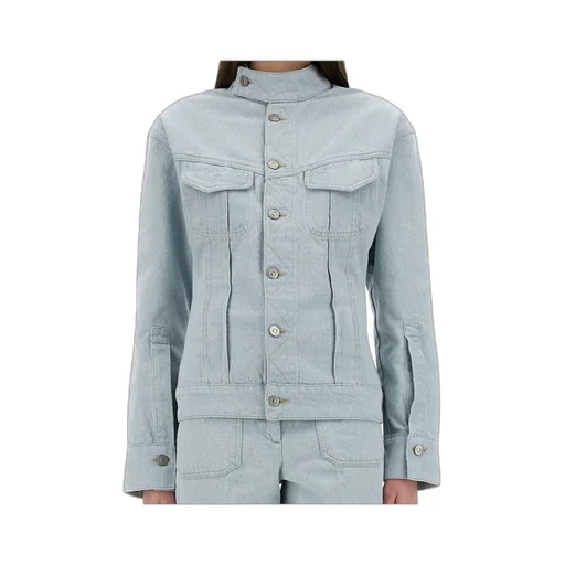 Victoria Beckham Sculptural Buttoned Denim Jacket