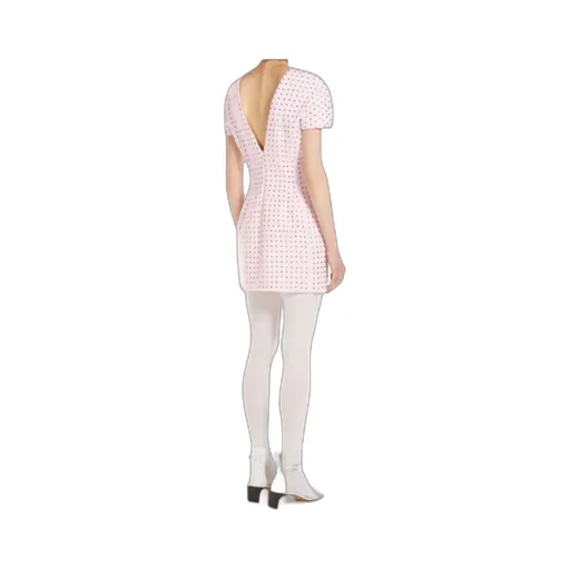 Sportmax All-Over Embellished Crewneck Dress
