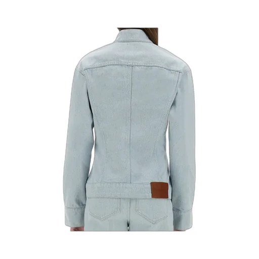 Victoria Beckham Sculptural Buttoned Denim Jacket