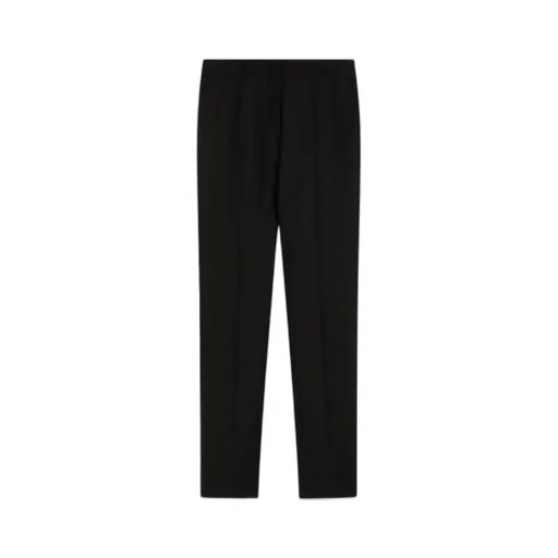 Flared Viscose And Linen Twill Trousers