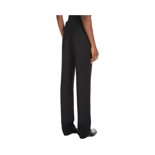 Flared Viscose And Linen Twill Trousers