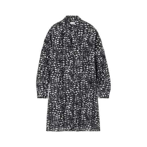 Dries Van Noten Graphic Printed Long Sleeved Dress