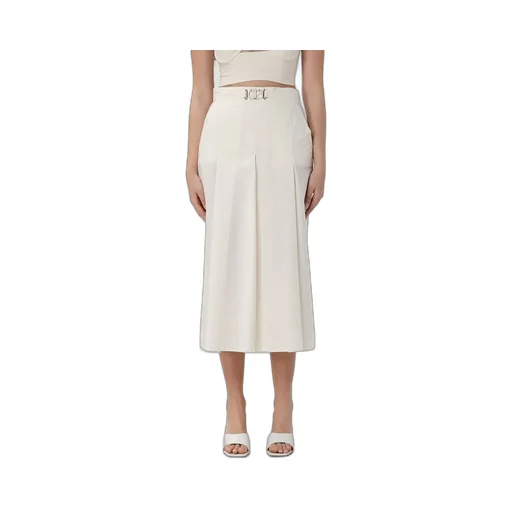 Twinset Logo Plaque Pleated Midi Skirt