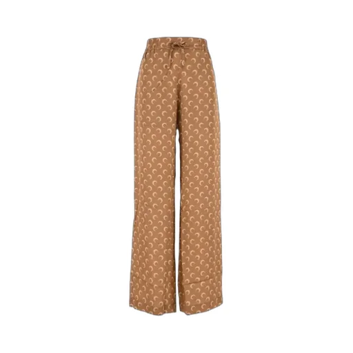 Marine Serre Moon-Jacquard Wide-Leg Trousers