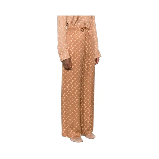 Marine Serre Moon-Jacquard Wide-Leg Trousers