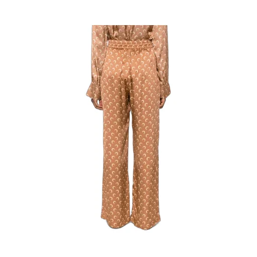 Marine Serre Moon-Jacquard Wide-Leg Trousers