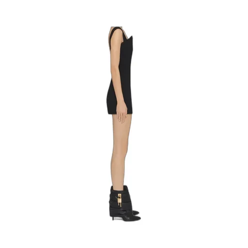 Shark Lock Stiletto Ankle Boots In Nappa Leather