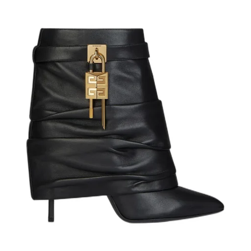 Shark Lock Stiletto Ankle Boots In Nappa Leather