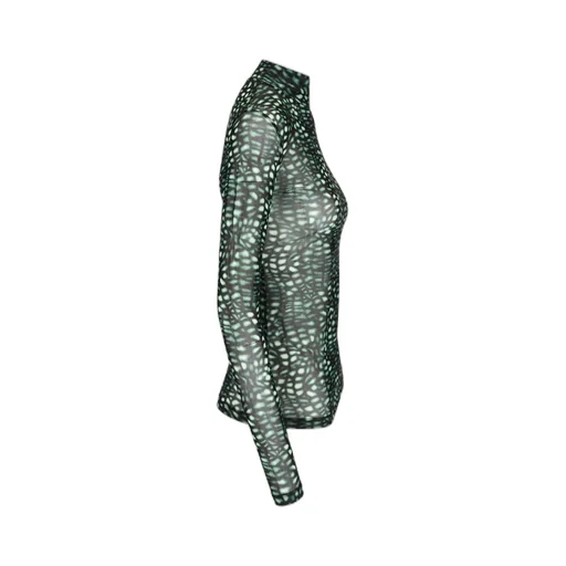 Dries Van Noten Long-Sleeved Sheer Turtleneck Blouse