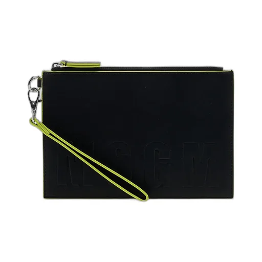 Embossed-Logo Clutch Bag