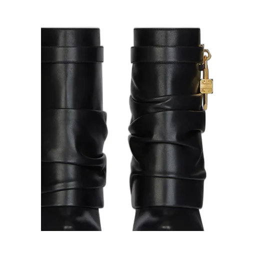 Shark Lock Stiletto Ankle Boots In Nappa Leather
