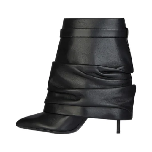 Shark Lock Stiletto Ankle Boots In Nappa Leather