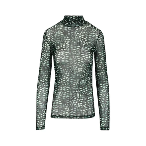 Dries Van Noten Long-Sleeved Sheer Turtleneck Blouse