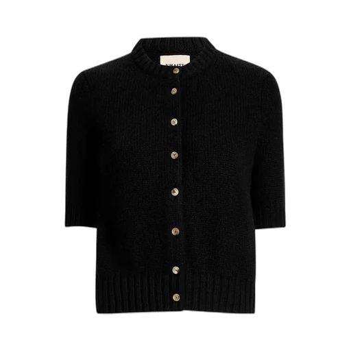 Short-Sleeve Button-Up Cardigan