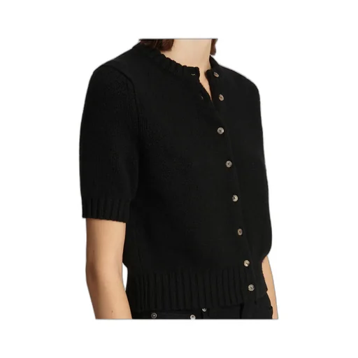 Short-Sleeve Button-Up Cardigan