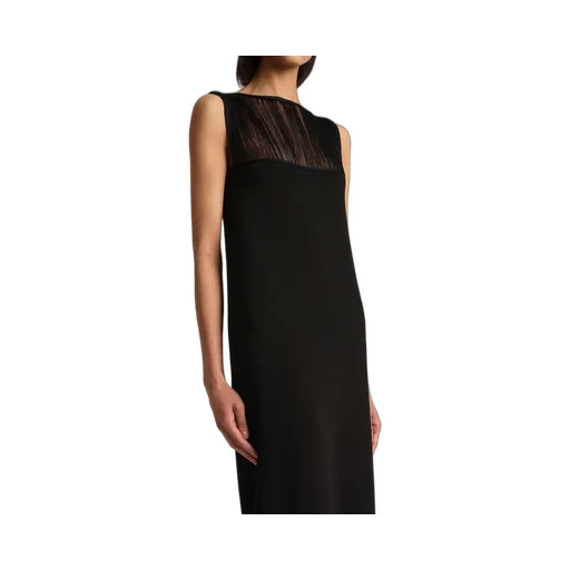 Sheer-Panel Maxi Dress