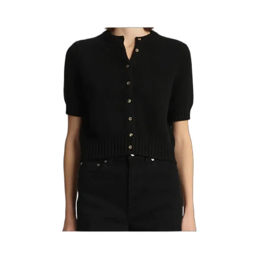 Short-Sleeve Button-Up Cardigan