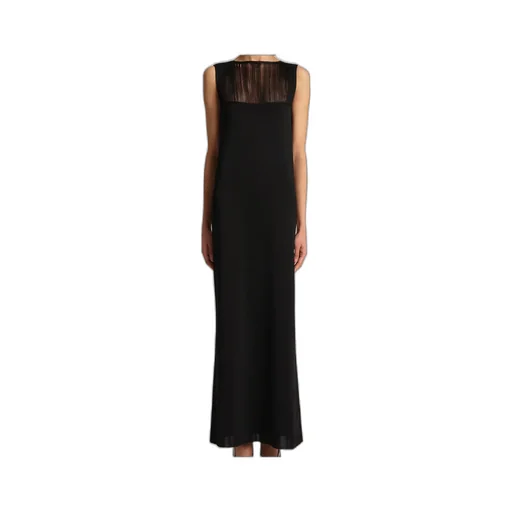 Sheer-Panel Maxi Dress