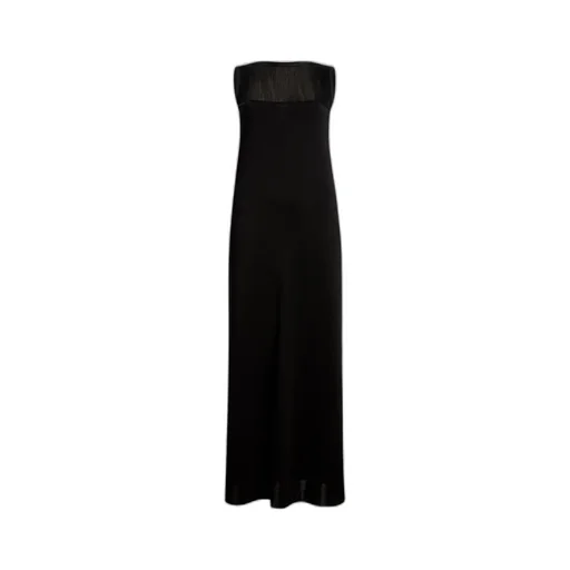 Sheer-Panel Maxi Dress