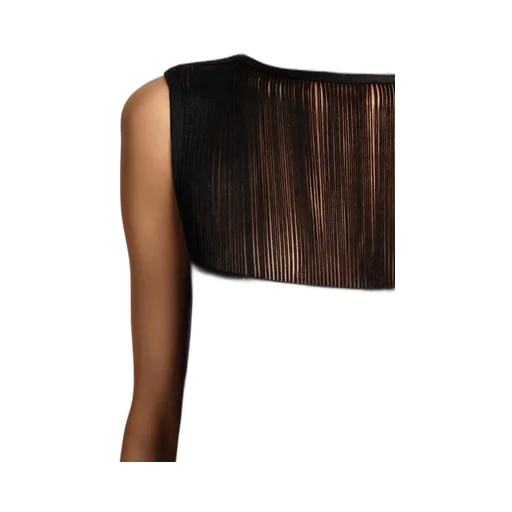 Sheer-Panel Maxi Dress