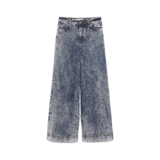 Cotton Denim Wide Jeans