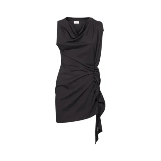 Sleeveless Asymmetrical Draped Blouse