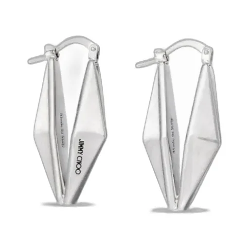 Jimmy Choo Diamond Logo Engraved Earrings