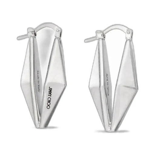 Jimmy Choo Diamond Logo Engraved Earrings