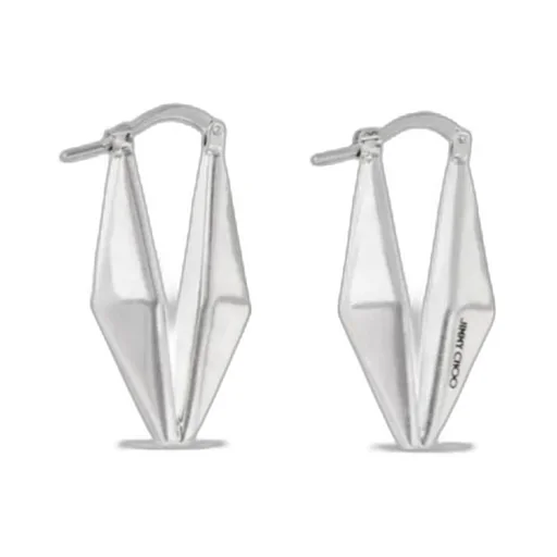 Jimmy Choo Diamond Logo Engraved Earrings
