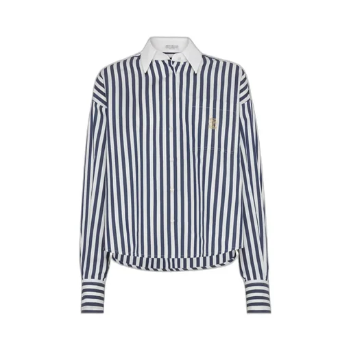 Brunello Cucinelli Striped Long-Sleeved Shirt