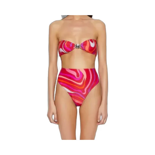Pucci Marmo Print Strapless Bikini Top