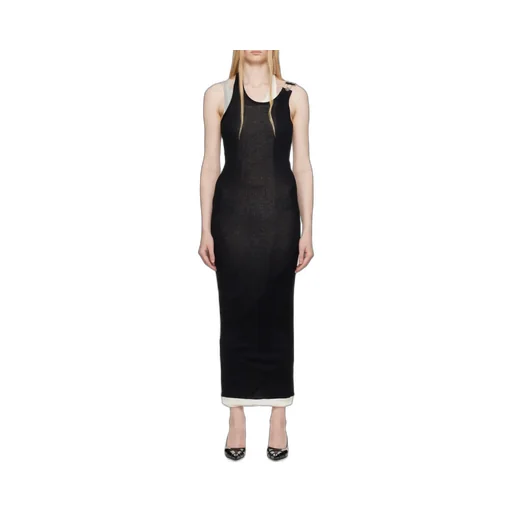 Jean Paul Gaultier Ribbed Double Layer Midi Dress