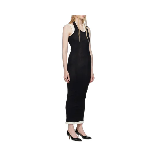 Jean Paul Gaultier Ribbed Double Layer Midi Dress