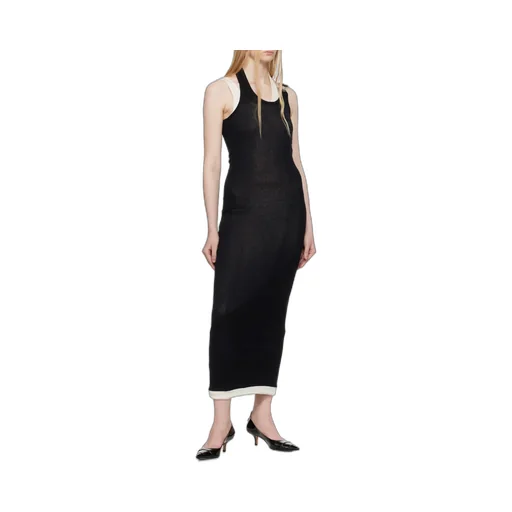 Jean Paul Gaultier Ribbed Double Layer Midi Dress