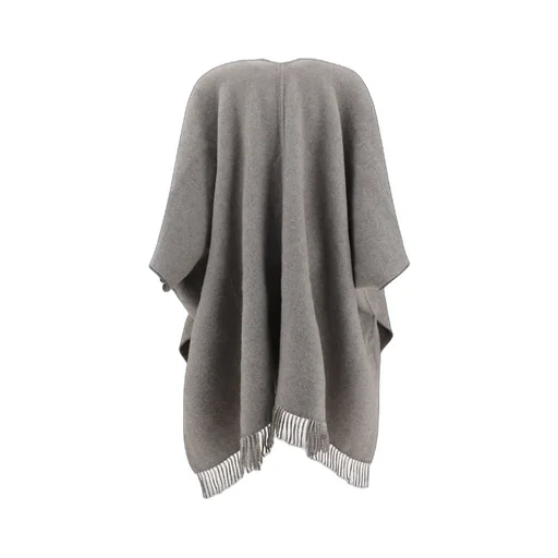 Brunello Cucinelli Reversible Fringed-Edge Poncho