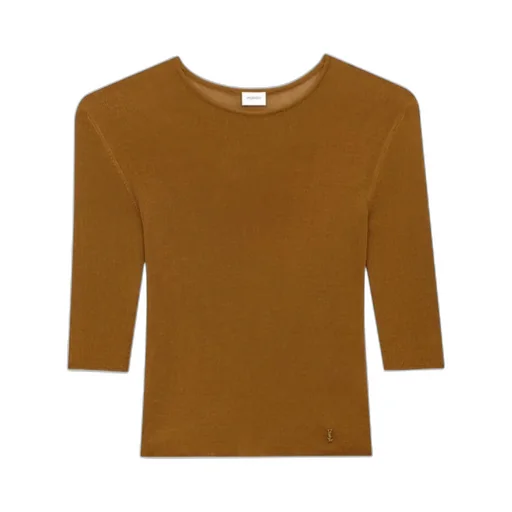 Saint Laurent Cassandre Crewneck Knitted Top