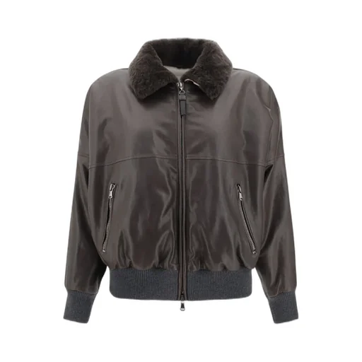 Brunello Cucinelli Shearling Collar Jacket