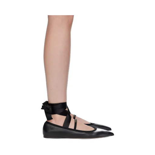 Ferragamo Ankle Ribbon Ballet Flat Shoes