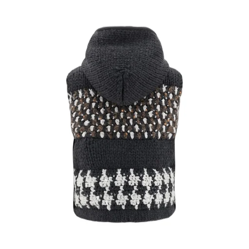 Brunello Cucinelli Macro Prince Of Wales Opera Knit Hooded Down Vest