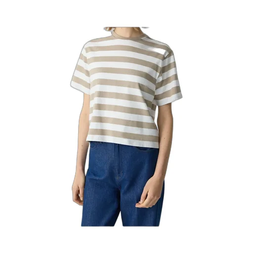 Theory Striped Boxy Crewneck T-Shirt