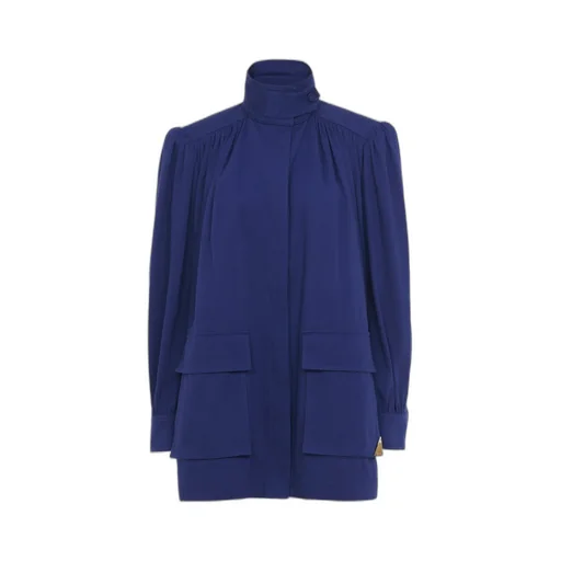 High-Neck Utilitarian Jacket In Cotton Canvas