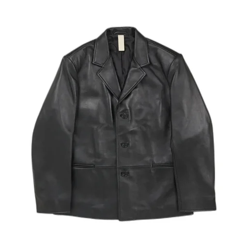 Short Leather Blazer